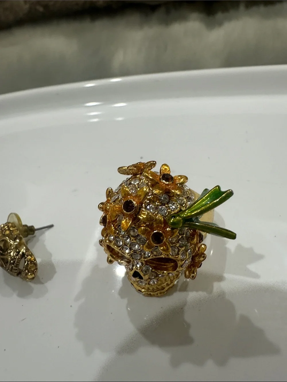 Swarovski ornate gold
